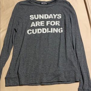 Women’s “Sundays are for cuddling” long sleeve tee
